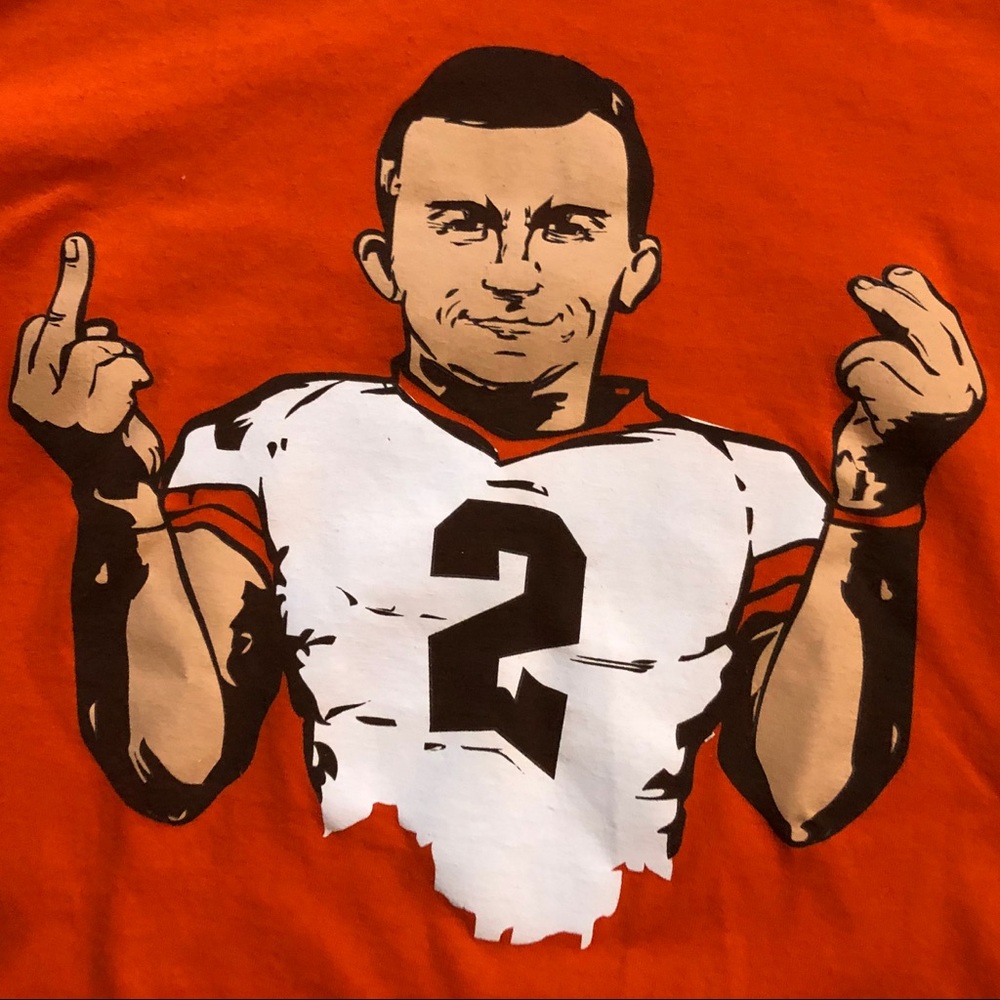 Johnny Manziel Cleveland Browns T Shirt Tee Sz L